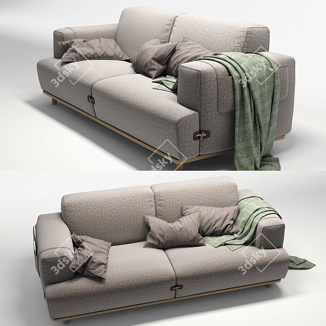 Bosc Duffle 2-Seater Sofa 3D model image 3