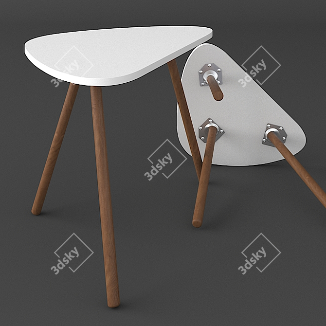 Minimalist Wood Coffee Table 3D model image 3