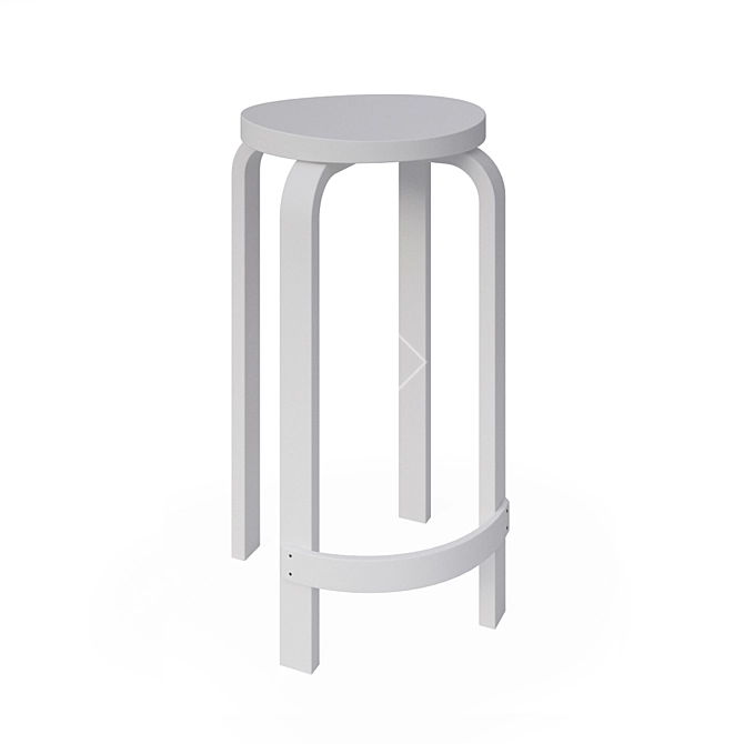 Nordic-inspired Stool 3D model image 1