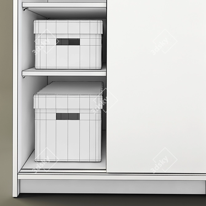 Elegant IKEA Trysil Wardrobe 3D model image 2