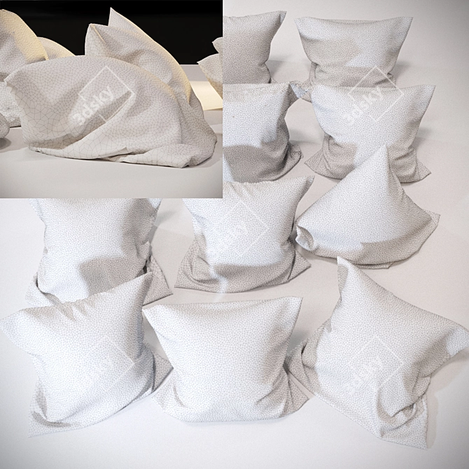 12-Piece Assorted Decorative Pillows 3D model image 3