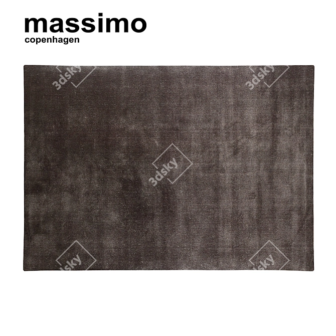 Elegant Earth Charcoal Rug 3D model image 2
