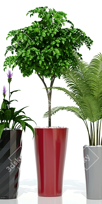 Elegant Diamond Delta Planter 3D model image 2