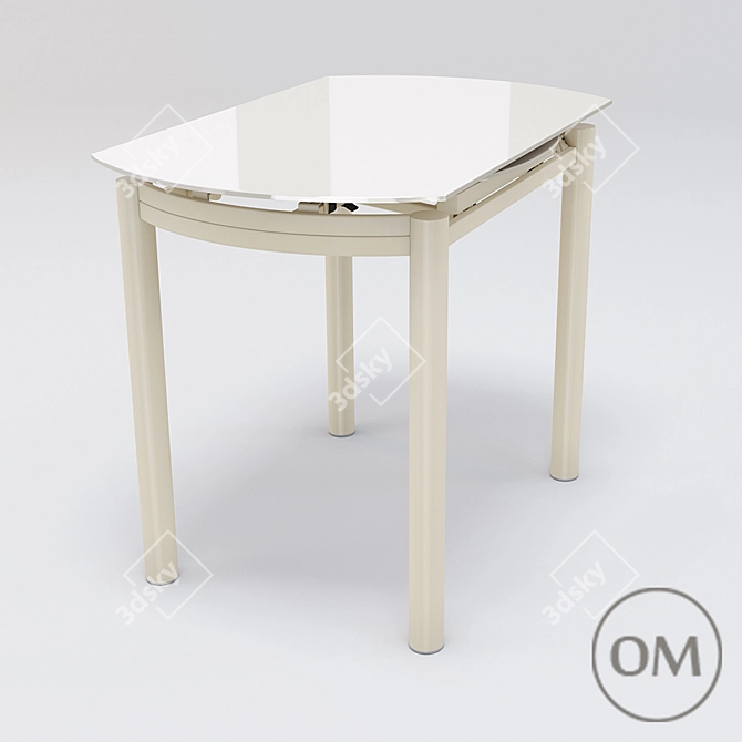 Convertible Glass Dining Table 3D model image 1