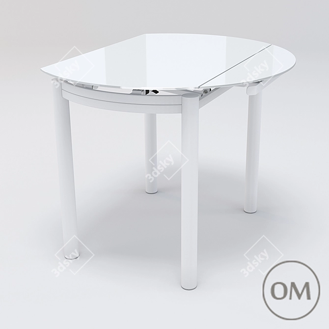 Convertible Glass Dining Table 3D model image 2