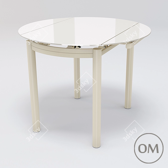 Convertible Glass Dining Table 3D model image 3