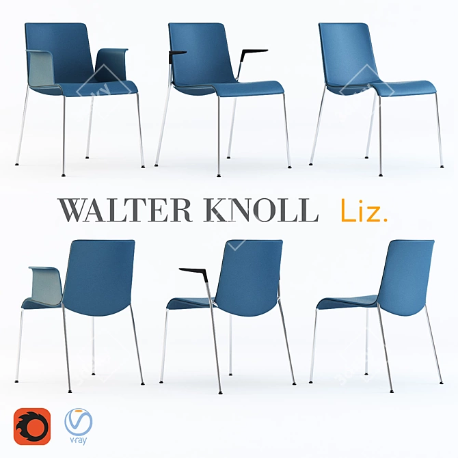 Sleek Liz Chair by Walter Knoll 3D model image 1