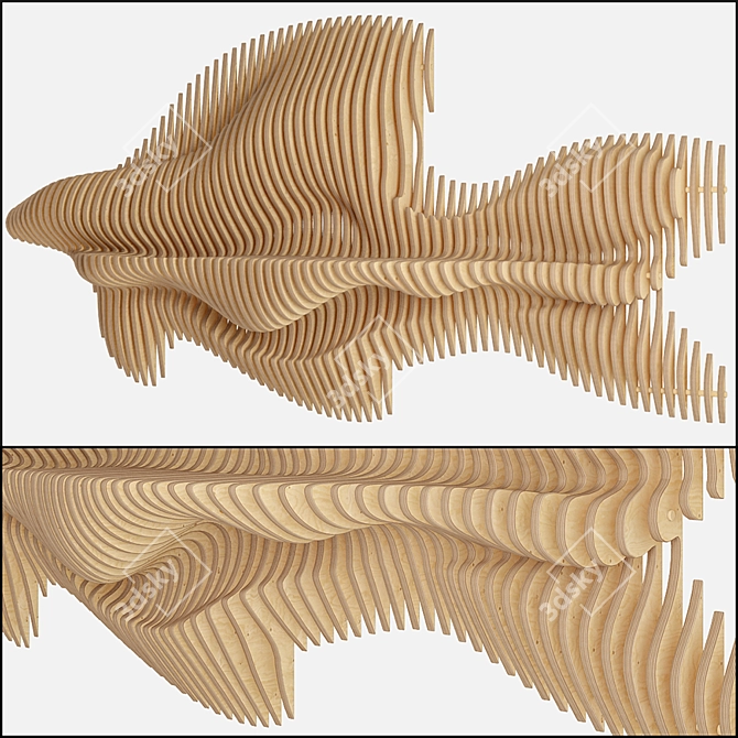 Elegant Parametric Wall Decor 3D model image 1