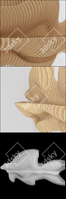 Elegant Parametric Wall Decor 3D model image 2