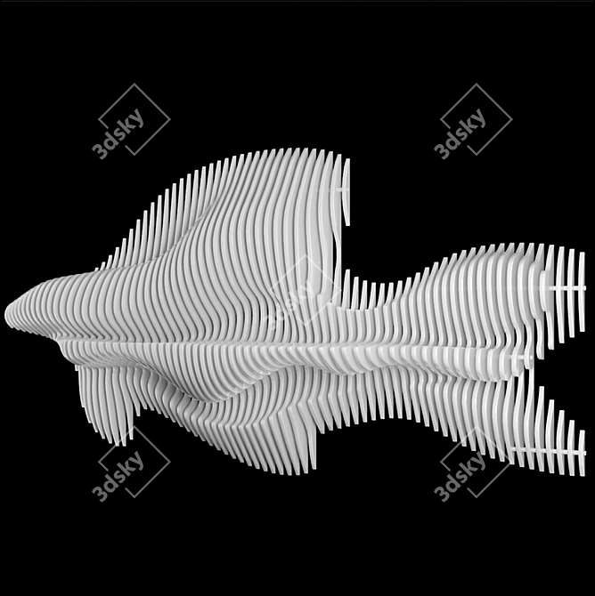 Elegant Parametric Wall Decor 3D model image 7
