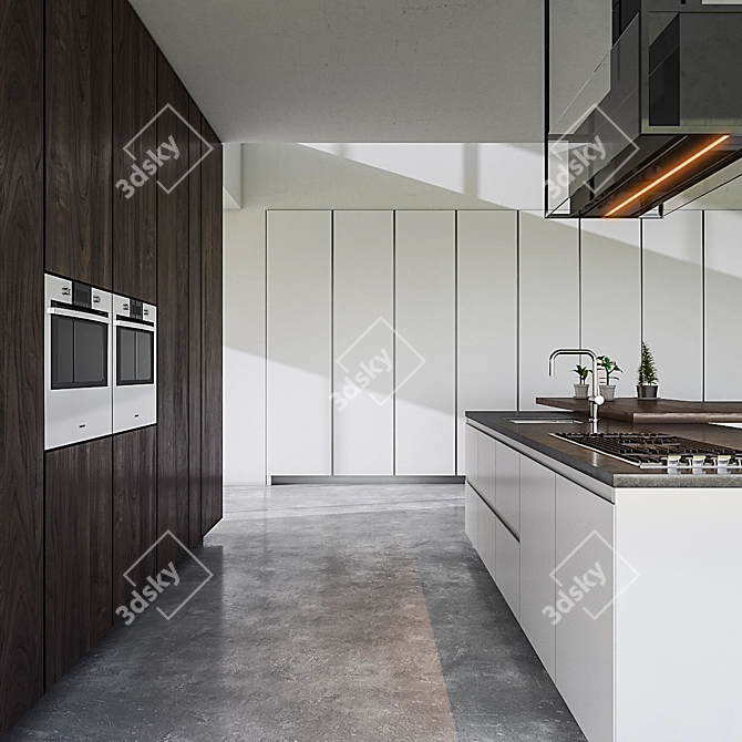 Rustic Oak Kitchen: BVA Mood 3D model image 2