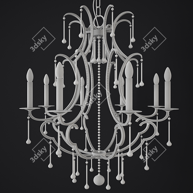 Elegant Shelsley 8-Light Chandelier 3D model image 3