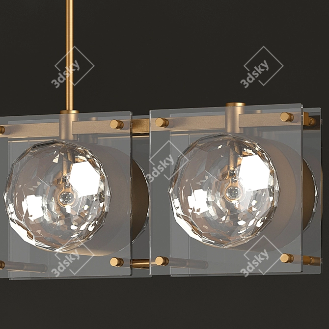 Modern Hexagonal Chandelier & Sconces 3D model image 3