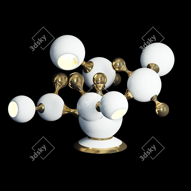 Atomic Table Lamp: Retro Design 3D model image 2