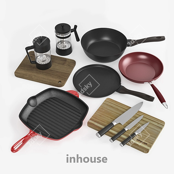 Ultimate Inhouse Kitchen Set 3D model image 1