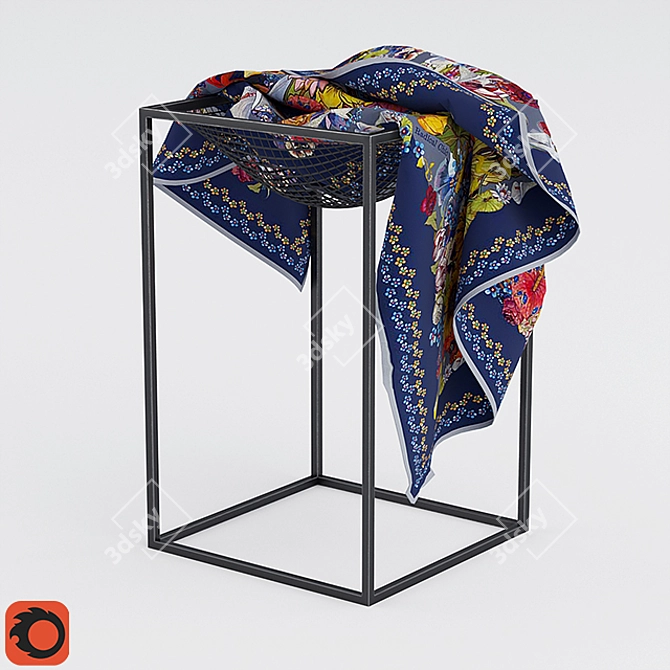 Anteroom Essentials: Coat Rack & Scarf Stand 3D model image 1