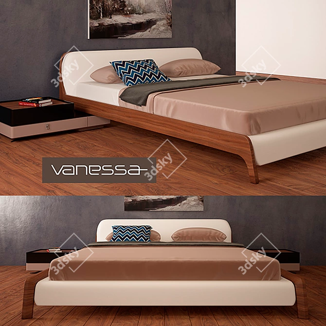 Title: Modern Decina Bed by VANESSA 3D model image 1