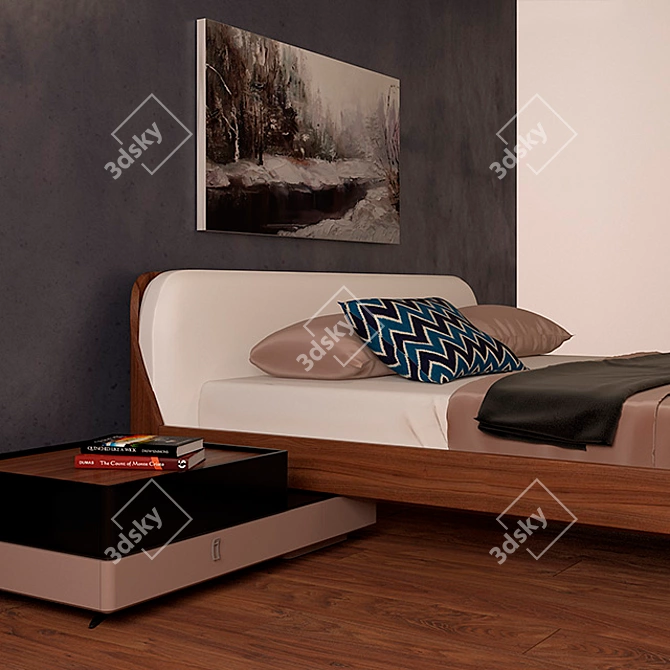 Title: Modern Decina Bed by VANESSA 3D model image 2