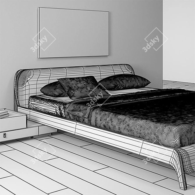 Title: Modern Decina Bed by VANESSA 3D model image 3