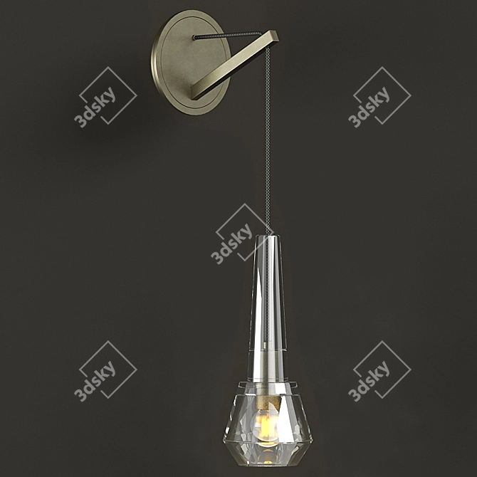 Elegant Bronze Chandelier & Sconces 3D model image 3