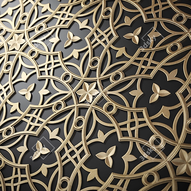 Intricate Arabic Wall Panel - Ornamental Décor for Walls 3D model image 1