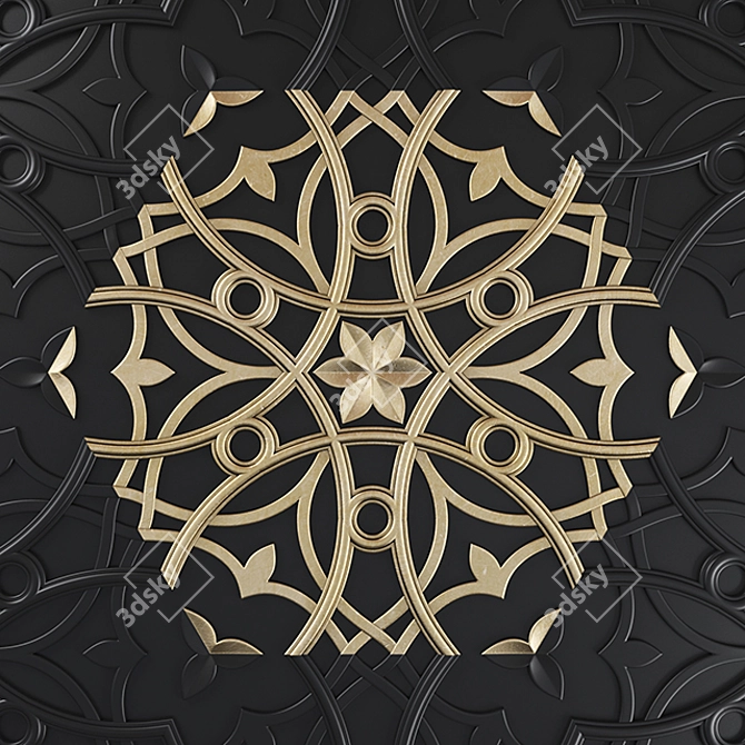 Intricate Arabic Wall Panel - Ornamental Décor for Walls 3D model image 3