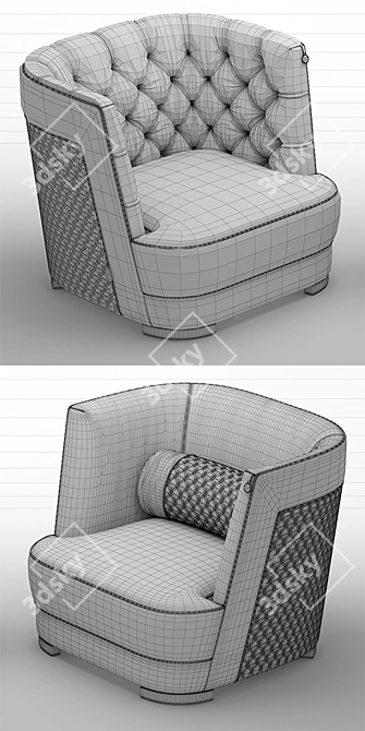 Elegant Frigerio Armchair 3D model image 3