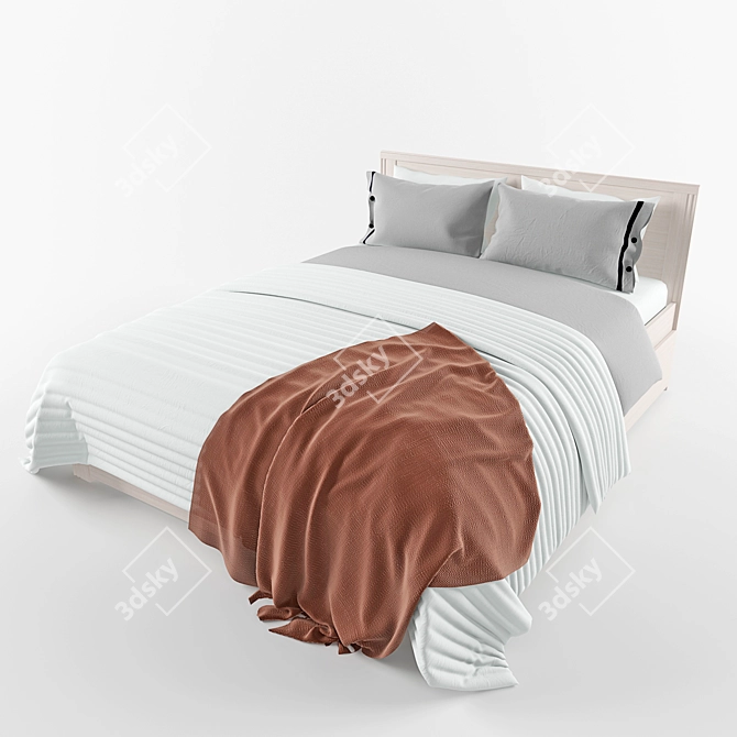 Ikea BRUSALI Bed: Stylish, Comfortable, and Spacious 3D model image 1