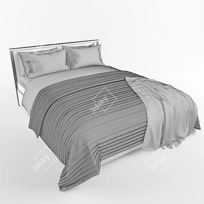 Ikea BRUSALI Bed: Stylish, Comfortable, and Spacious 3D model image 3