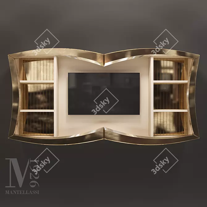 Glamorous Art Deco TV Frame 3D model image 1