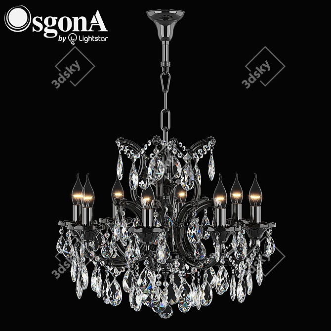 ChampaNero Crystal Pendant Light 3D model image 1