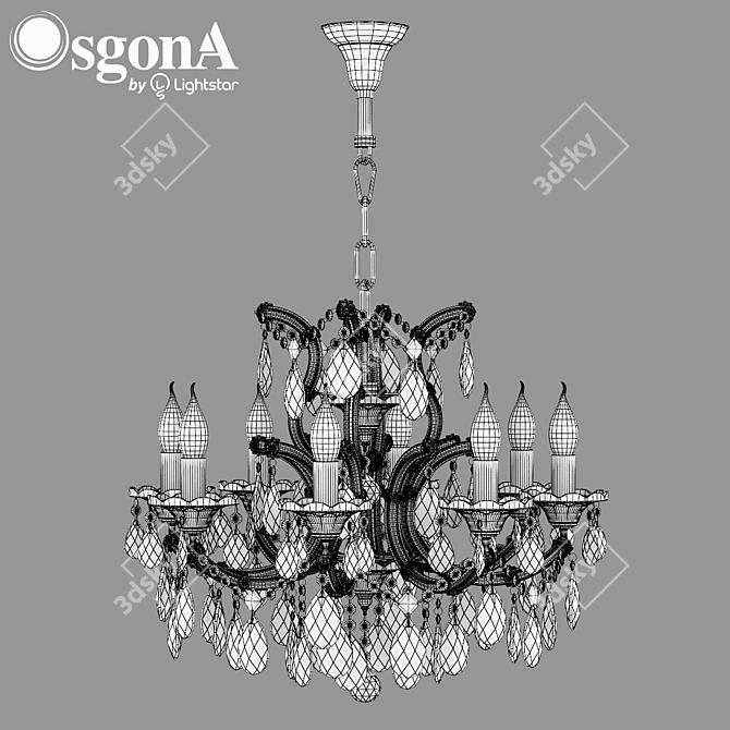 ChampaNero Crystal Pendant Light 3D model image 3
