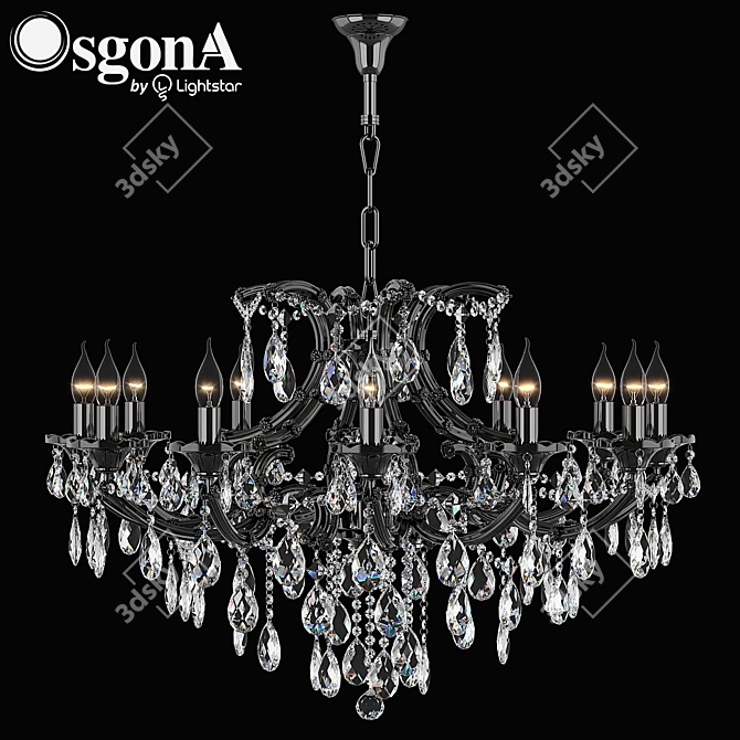 Elegant ChampaNero Osgona Crystal Chandelier 3D model image 1