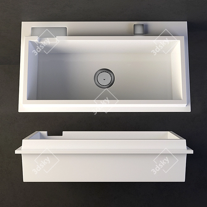 Slim Starck K Washbasin: Elegant and Functional 3D model image 2