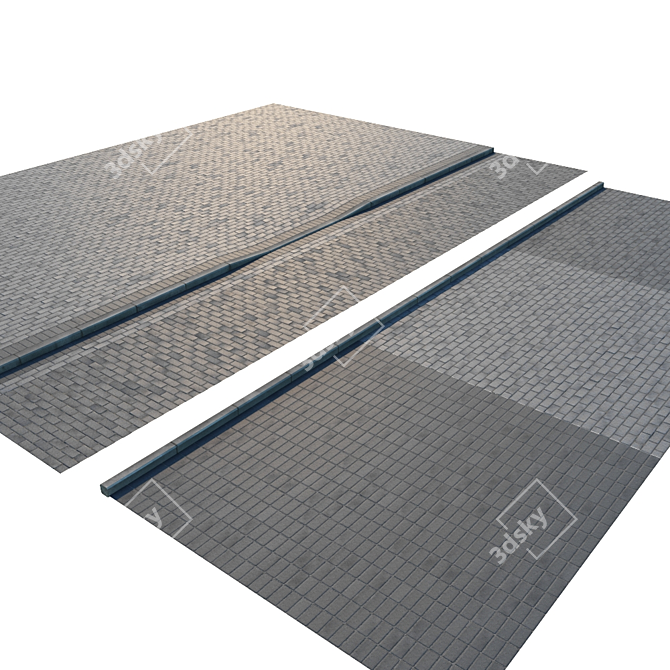 Versatile Paving Slabs & Curb 3D model image 2