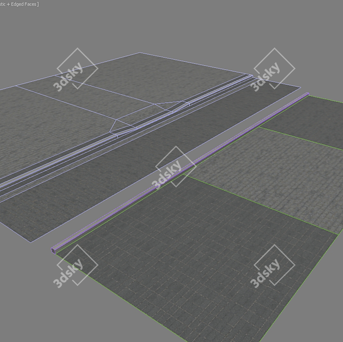 Versatile Paving Slabs & Curb 3D model image 3