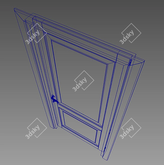 Classic Single-sided Door 3D model image 3