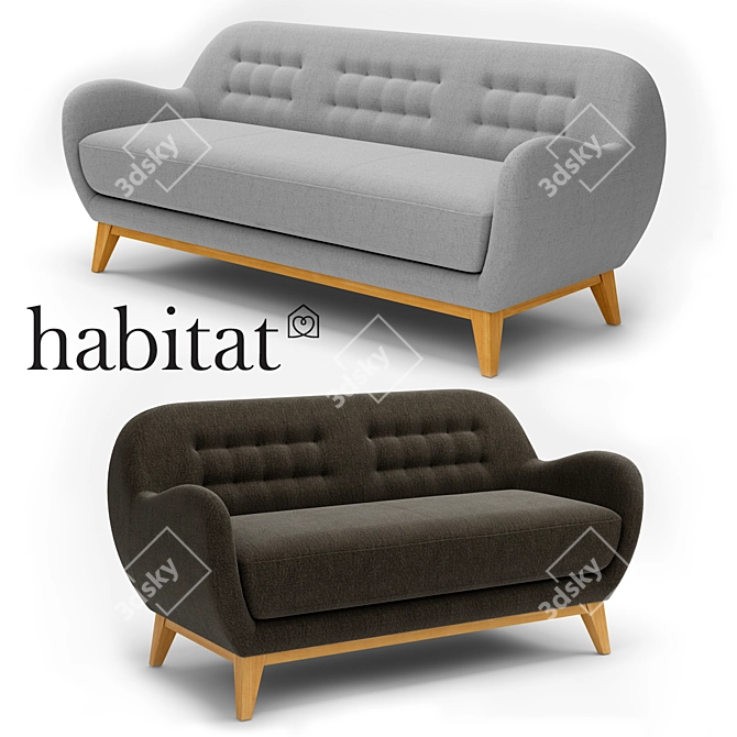 Habitat Balthasar Fabric Sofa 3D model image 1