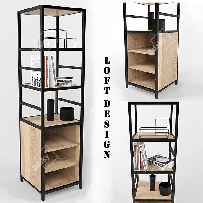 Industrial Loft Shelving 3D model image 1