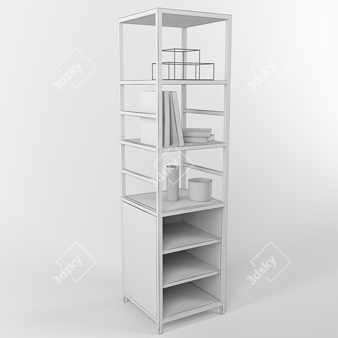 Industrial Loft Shelving 3D model image 3