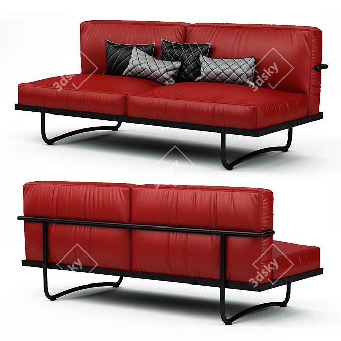 Modern Cassina LC5 Sofa 3D model image 2