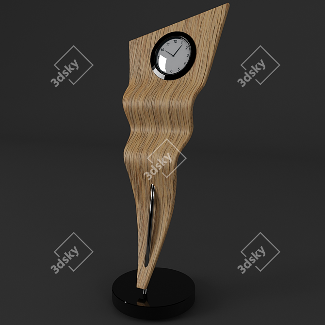 Curved Line Clock 3D model image 1
