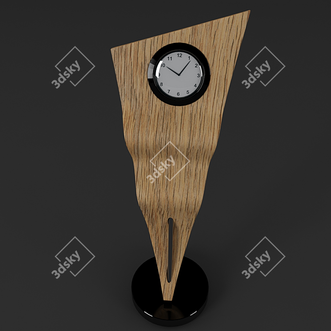 Curved Line Clock 3D model image 2