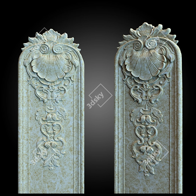 Travertine Decorative Frieze 3D model image 1