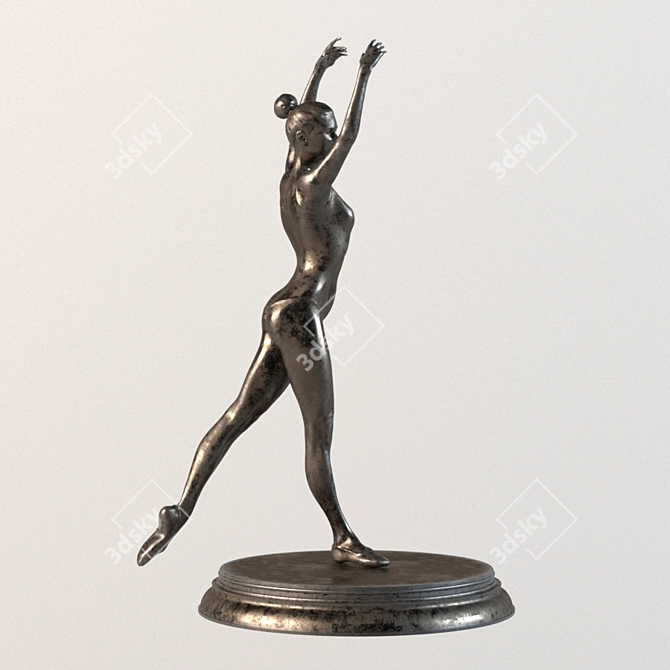 Elegant Ballet Dancer Figurine 3D model image 2