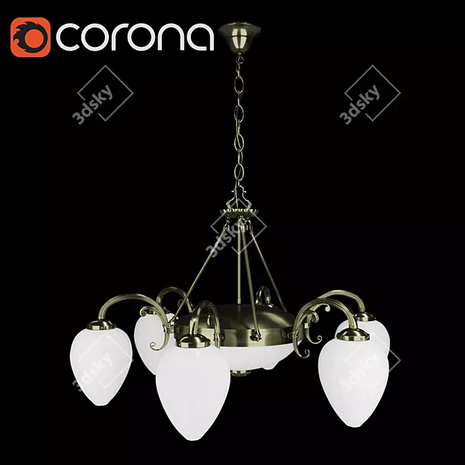 Odeon Light Ovale Chandelier 3D model image 1