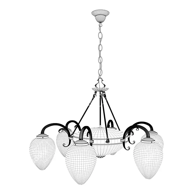 Odeon Light Ovale Chandelier 3D model image 3