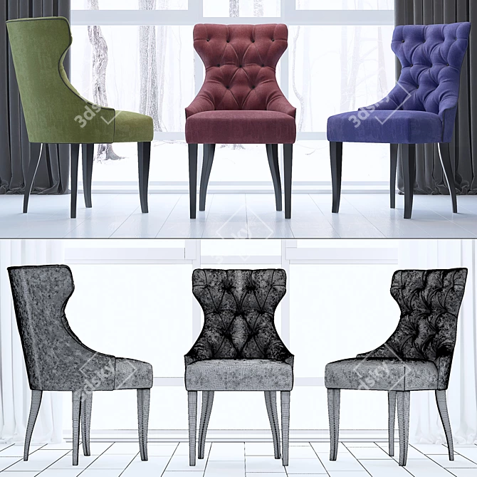 Elegant Home Set: Boutique Table, Guinea Chair, Console, Dervent Chandelier, Ovington Floor Lamp, Urban Wetlands at 3D model image 3
