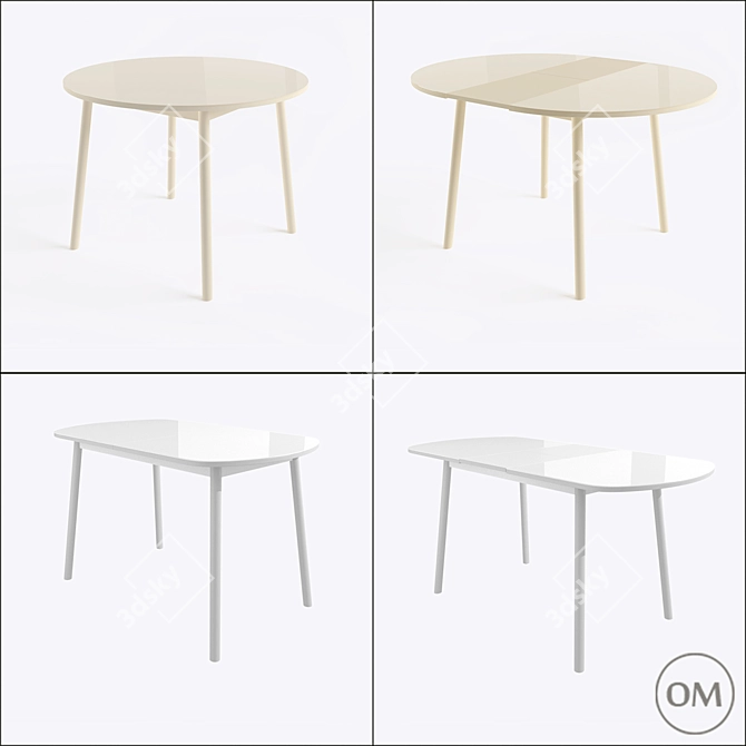 Round Expandable Table 3D model image 2