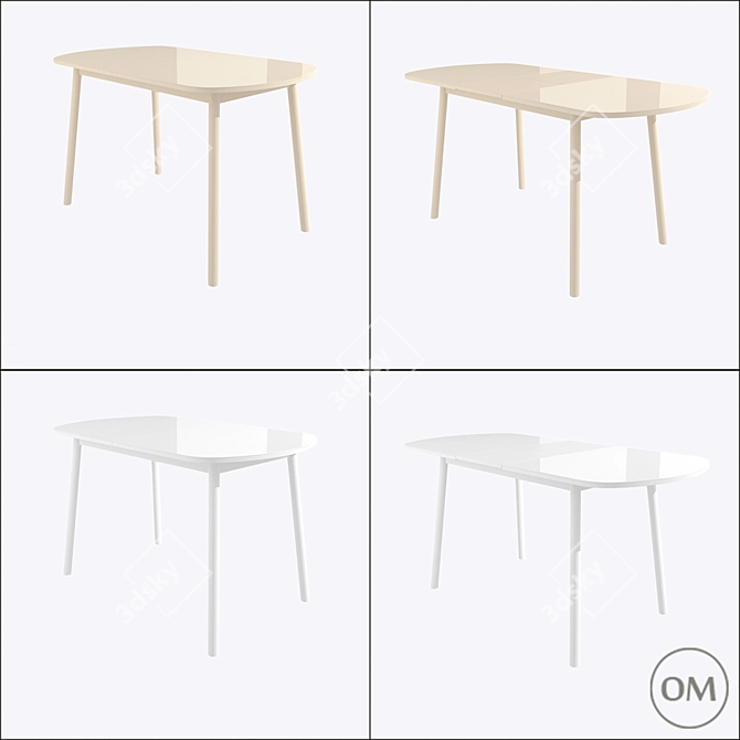 Round Expandable Table 3D model image 3